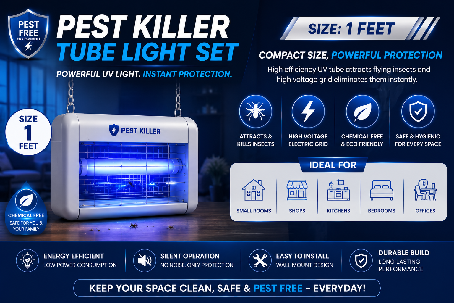 Pest Killer Tube Light 1 Feet (image for) Pest Killer Tube Light 1 Feet