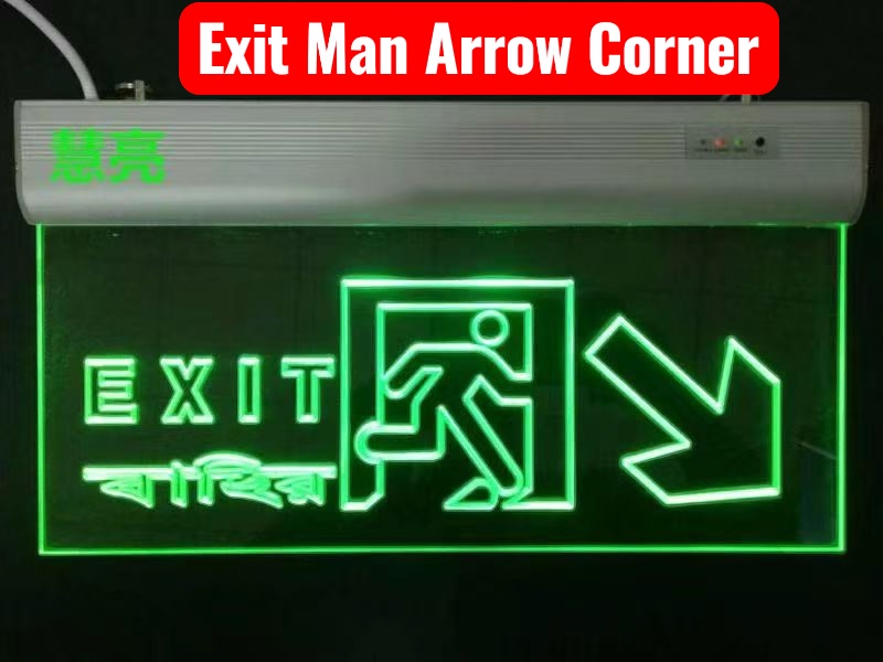 Fire Exit Man Corner Arrow (image for) Fire Exit Man Corner Arrow