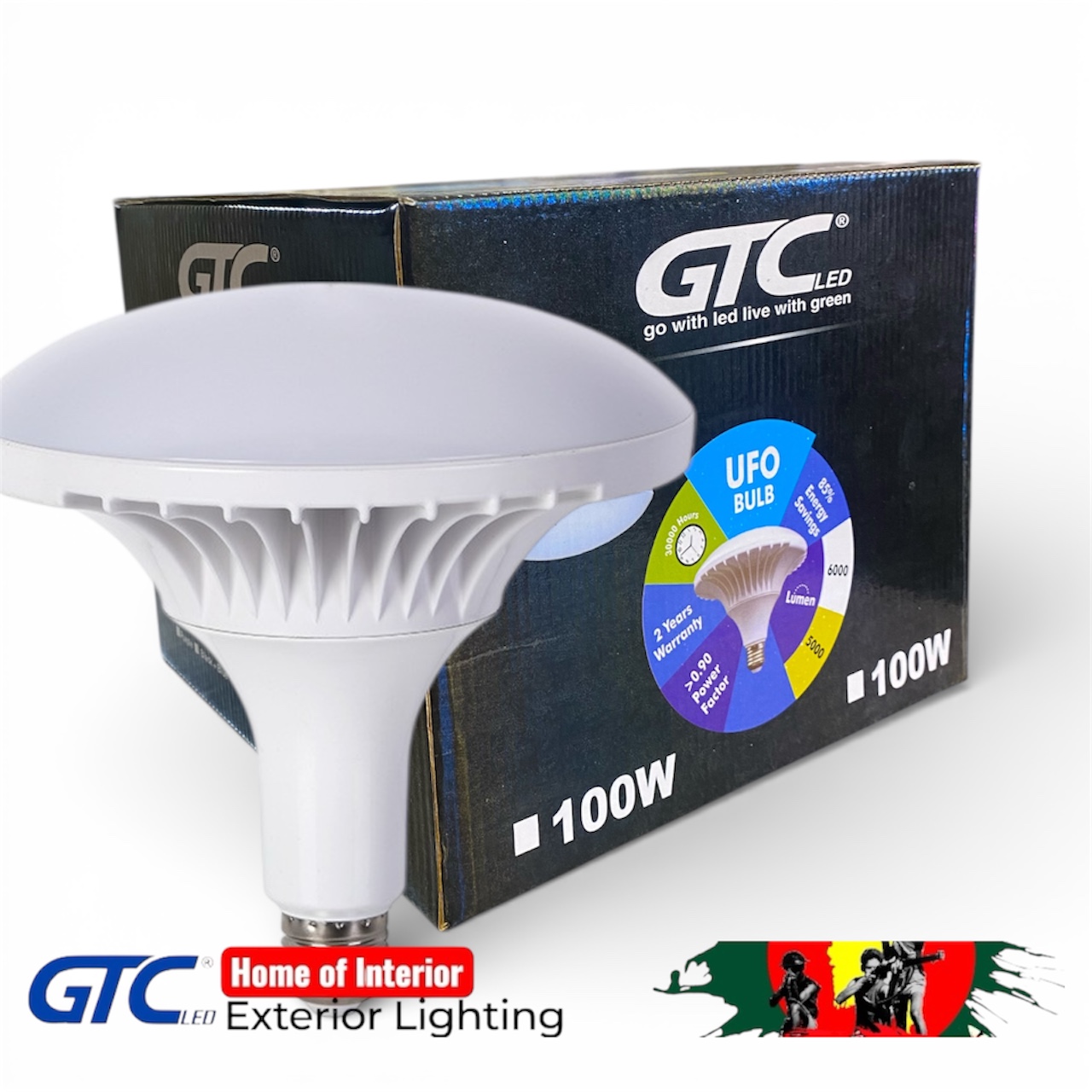 100 Watt UFO High Neck Bulb 3000k (image for) 100 Watt UFO High Neck Bulb 3000k