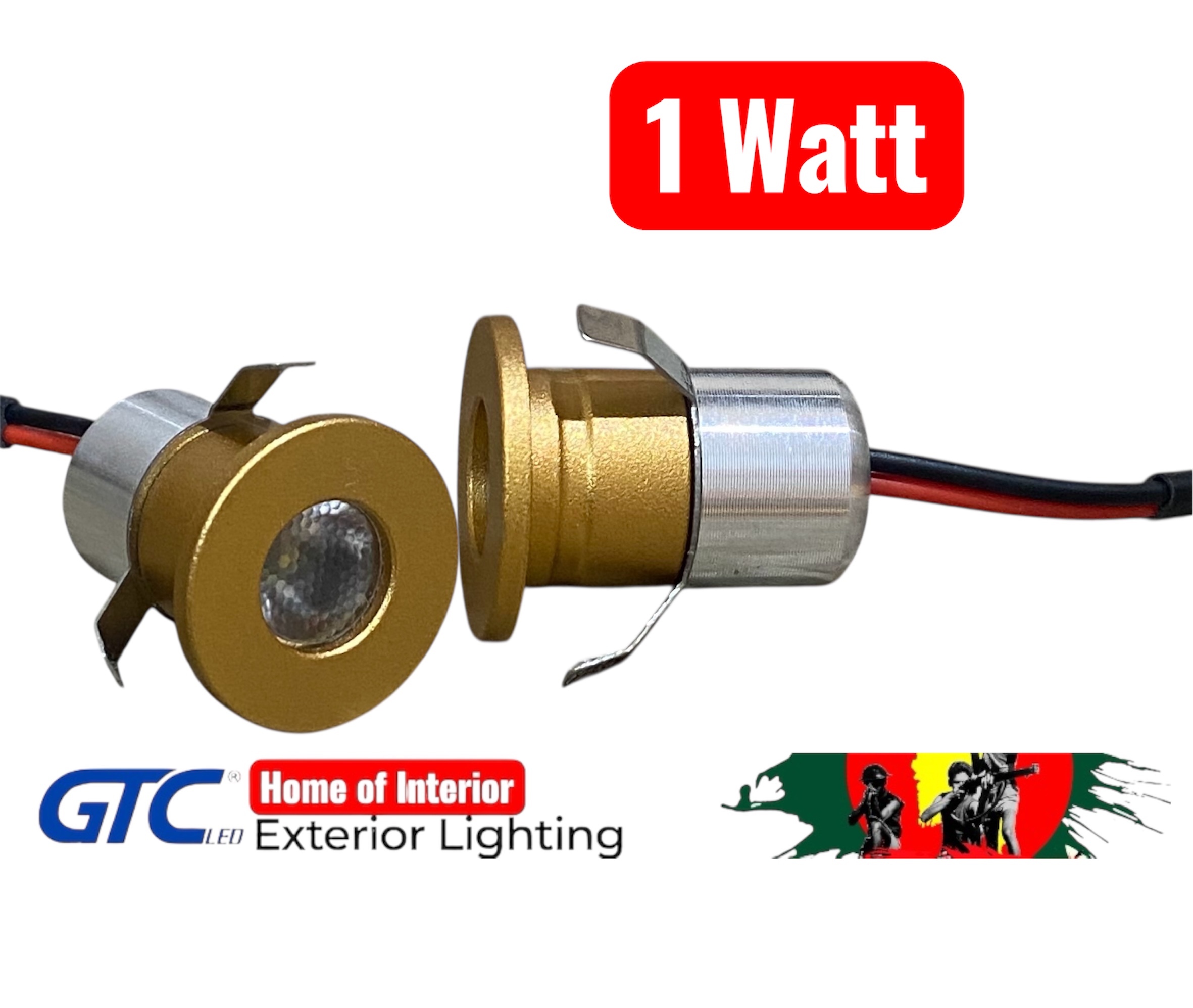 1 Watt Mini Spot Matt Gold (image for) 1 Watt Mini Spot Matt Gold